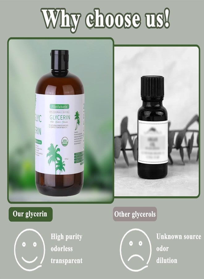 FSbbTaibanle Organic Vegetable Glycerin – USDA Organic Certified, 100% Pure, 16 fl oz – Natural Skin & Hair Moisturizer – Ideal for DIY Beauty, Soaps, Lotions & More – Non-GMO, Palm Oil Free - Image 5